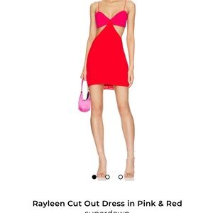 Red and Pink Halter Dress